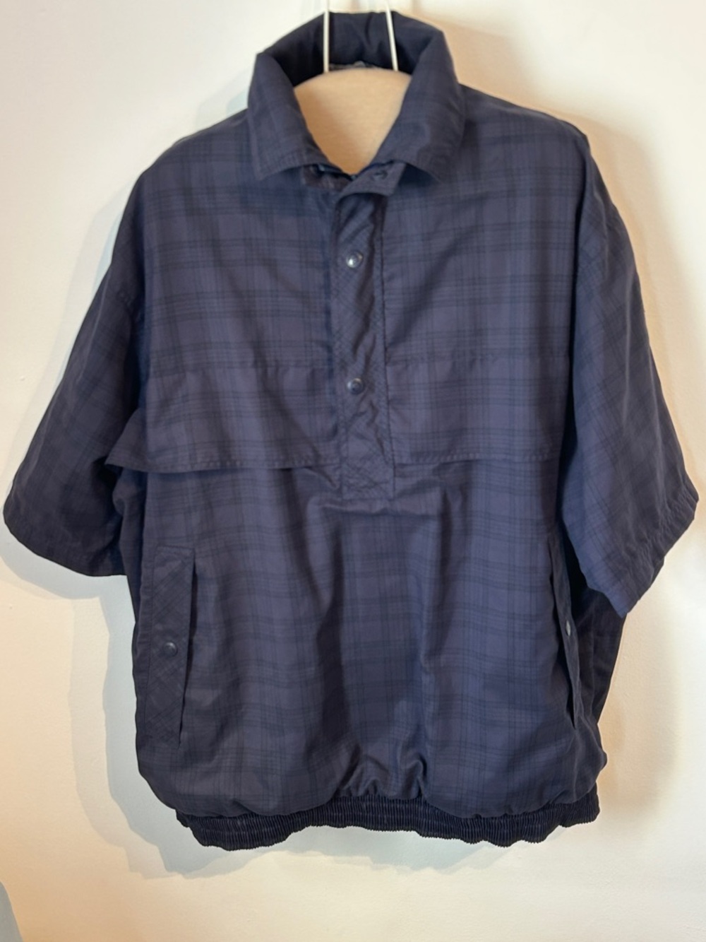 Sunderland of Scotland Men XL Proline Rainwear Golf Pullover Navy Plaid